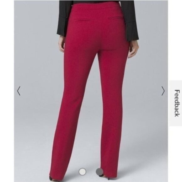 NWT White House Black Market Crepe Slim Flare Suiting Pants - Empress Red - Picture 2 of 3